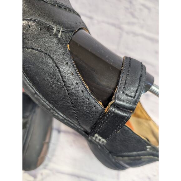 Clarks Womens Black Leather Patch Work Slip On Mary Jane Shoes Size US 8 - Picture 6 of 10